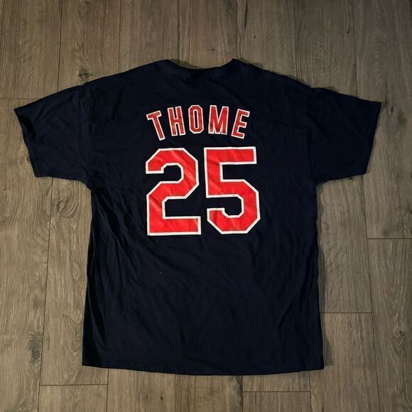 Vintage Jim Thome Jersey #25 T‎ Shirt Cleveland Indians size XL Guardians - Picture 1 of 3